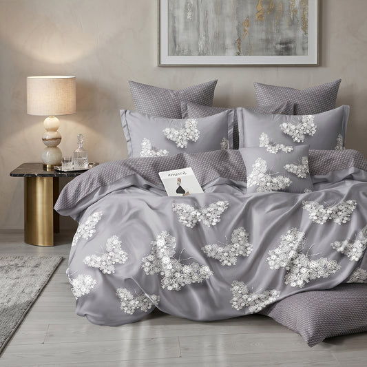 6 Pieces Duvet Cover Set – 220x240cm – Elegant Floral Bedding 01