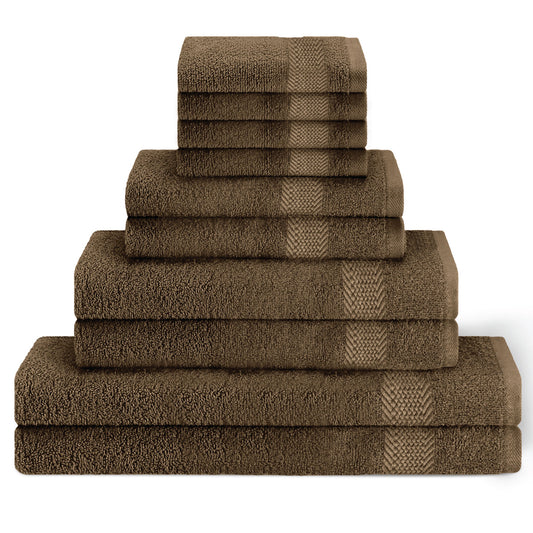 Cotton Towels 10 Piece Set-Soft Feel, Quick Dry, Highly Absorbent Durable Towels - Cotton Home