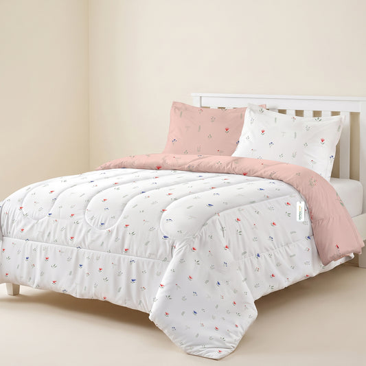 Premium Cotton 4PC Bedding Set Kids Comforter Set 160x220cm Peach Blossom