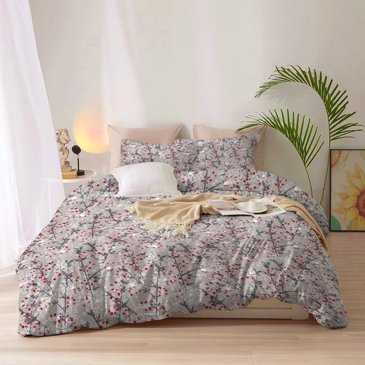 Duvet Cover 4 piece set Queen size High quality 220x240 duvet cover with Fitted sheet and pillow cases Midnight Garden - Cotton Home