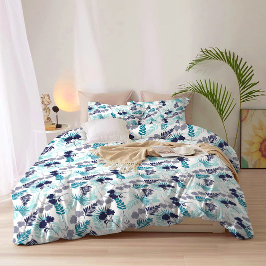 Duvet Cover 4 piece set Queen size High quality 220x240 duvet cover with Fitted sheet and pillow cases Forest - Cotton Home