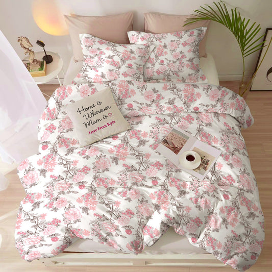 Duvet Cover 4 piece set Super King size High quality 240x260 duvet cover with Fitted sheet and pillow cases Abstract Harmony - Cotton Home