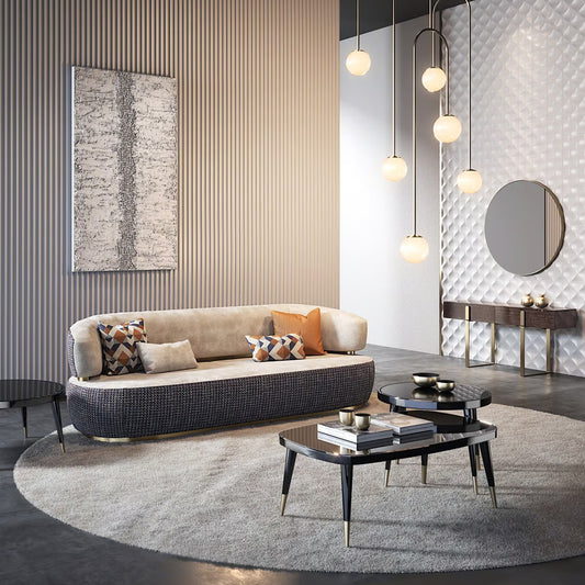 Nova 3-Seater Velvet Sofa in – Luxurious Comfort, L230cm x W110cm x H86cm - Cotton Home