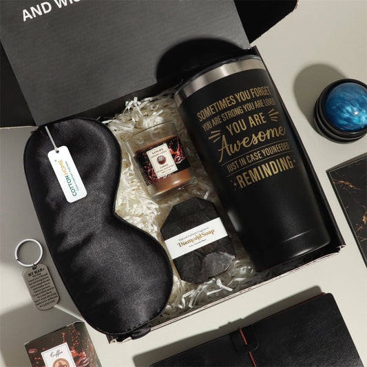The Sanctuary Box Set – Luxury Home & Bath Gift Bundle Self Care Home Spa Black
