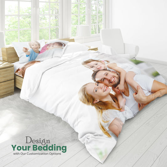 Poly Cotton 4-piece King 240x260 Personalized Custom bedding Comforter set with customized photo printed - Cotton Home