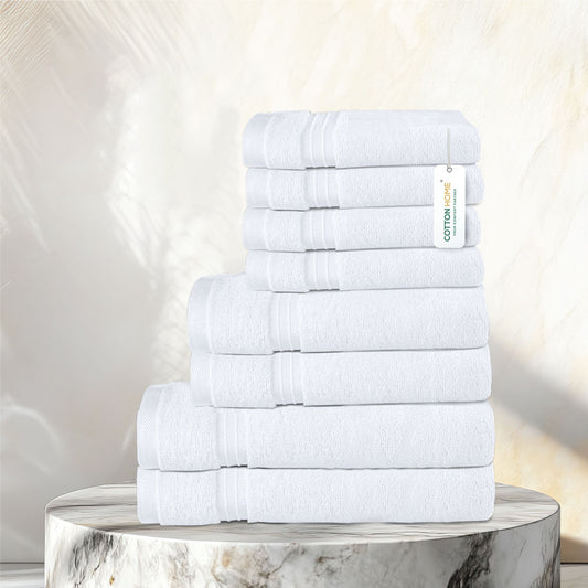 Cotton 8 Piece Towel Set-Soft Feel, Quick Dry, Highly Absorbent Durable Towels - Cotton Home