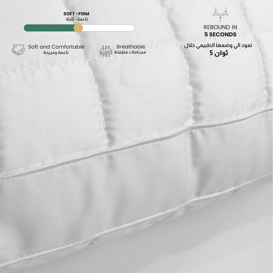 Sapphire Gazette Quilted Premium Cotton Pillow with Down Alternative filling 50x70+3cm cm - Cotton Home