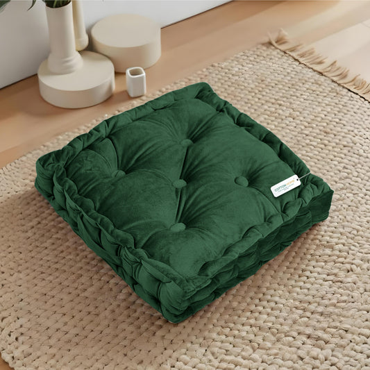 Serenity Velvet Multipurpose Seat Cushion 40x40cm Pack of 2 Square Shape Seating - Cotton Home