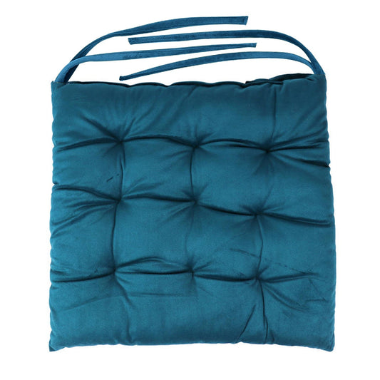 Velvet Slip Free Tufted Chair Cushion Dark Teal 40x40cm - Pack of 4 - Cotton Home