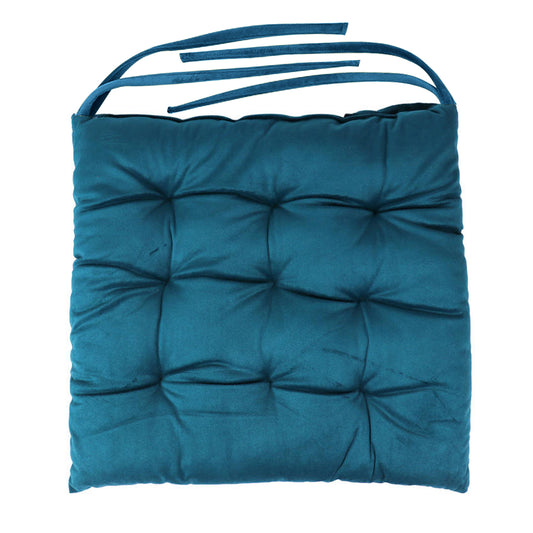 Velvet Slip Free Tufted Chair Cushion Dark Teal 40x40cm - Cotton Home