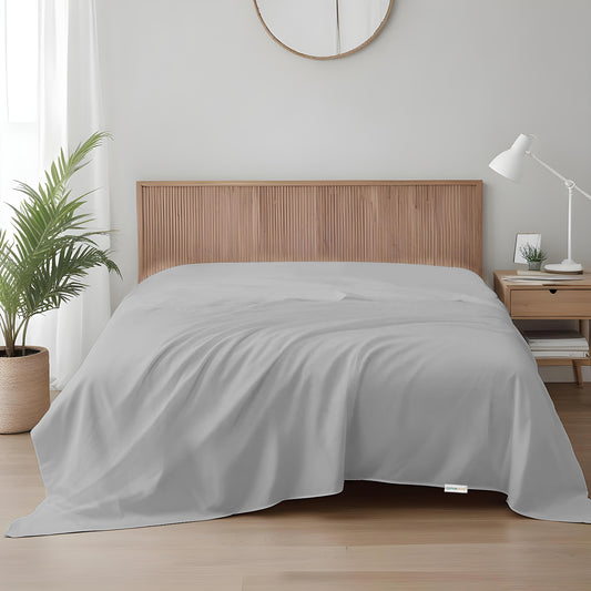 Flat Sheet Supersoft Microfiber King 220x240cm-Gray