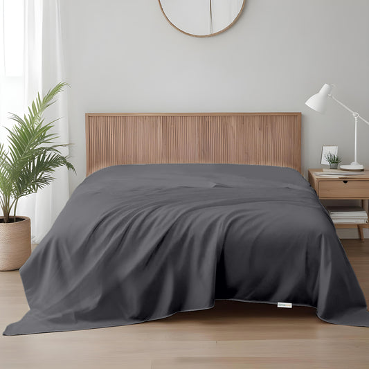 Flat Sheet Supersoft Microfiber Super King 240x260cm-Silver