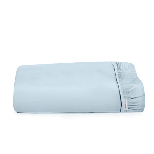 Super Soft Twin Size Fitted sheet 160x200+30 CM Sky Blue with Deep Pockets - Cotton Home