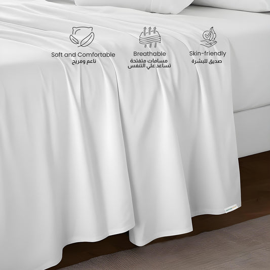 Flat Sheet Supersoft Microfiber King 220x240cm-White
