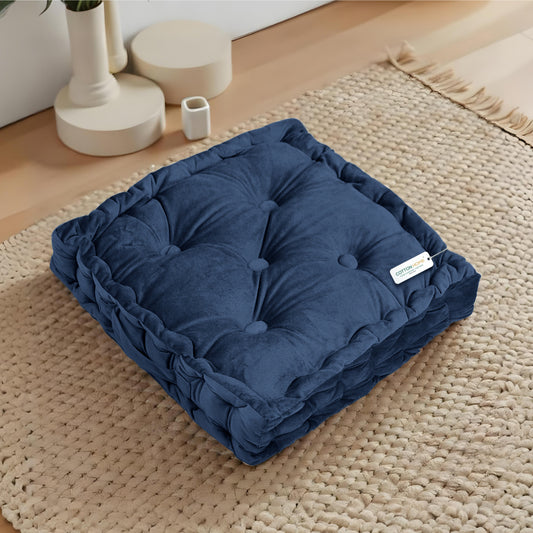 Serenity Velvet Multipurpose Seat Cushion 40x40cm Pack of 2 Square Shape Seating - Cotton Home