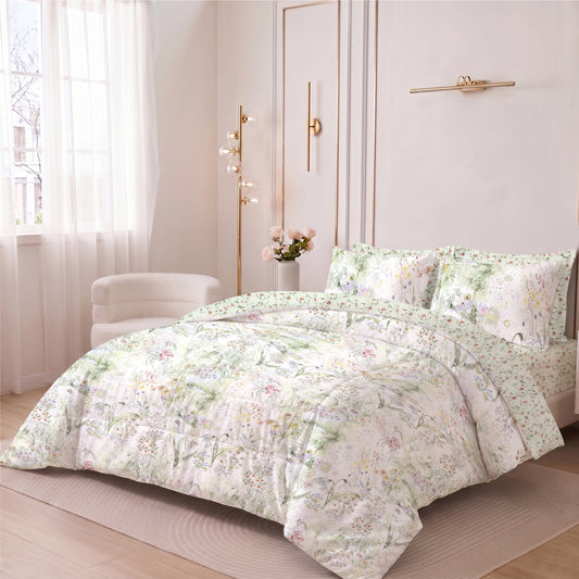 Nuvora 350TC Cotton 6-Piece Set Premium Quality King Comforter Set 220x240cm
