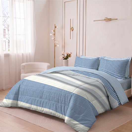 Loresa 350TC Cotton 6-Piece Set Premium Quality King Comforter Set 220x240cm