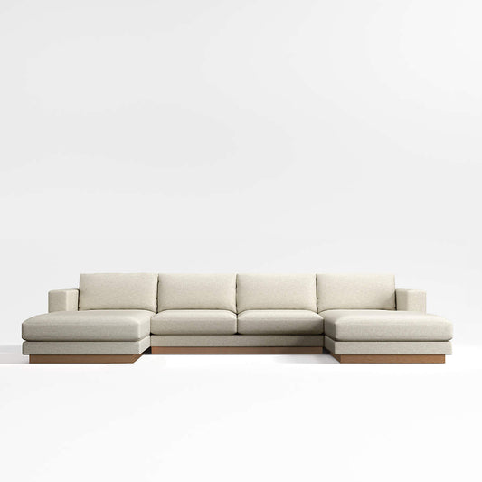 Tidal Double Chaise Fabric Sectional Sofa Luxury Seating by Cotton Home - Cotton Home