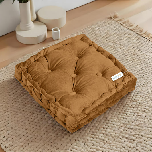 Serenity Velvet Multipurpose Seat Cushion 40x40cm Pack of 2 Square Shape Seating - Cotton Home