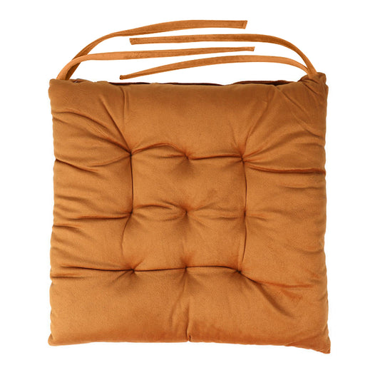 Velvet Slip Free Tufted Chair Cushion Tan 40x40cm - Cotton Home