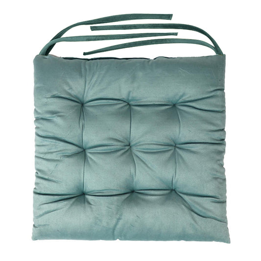 Velvet Slip Free Tufted Chair Cushion Teal 40x40cm - Pack of 2 - Cotton Home