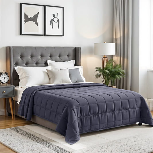 Premium Cotton Weighted Blanket with Glass Beed 6.8kg 150cm x 200cm Grey
