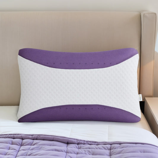 Aroma Lavender Infused Ergonomic Memory Foam Pillow Purple - Cotton Home