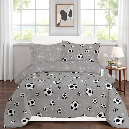 Premium Cotton 4PC Bedding Set Kids Comforter Set 160x220cm Soccer
