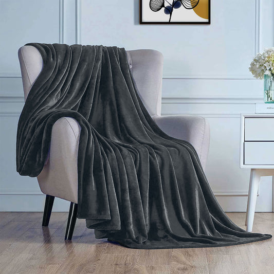 Soft Flannel Blanket Single Size 160x220cm Silver - Cotton Home