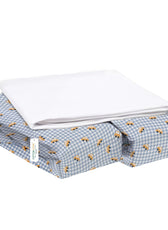 Premium Cotton 3-Piece Baby Crib Bedding Set (120x60 cm) Fitted Baby Mattress Sheets and Protector Little Cars