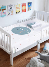 Premium Cotton 2PC Crib Sheets (120x60 cm) Soft, Breathable, Fitted Baby Mattress Sheets Dream Night