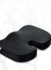 Spine Black Lumbar Support Memory Foam Cushion for Car Seats – 46x35x10cm