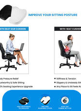 Spine Black Lumbar Support Memory Foam Cushion for Car Seats – 46x35x10cm