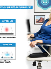 Spine Black Lumbar Support Memory Foam Cushion for Car Seats – 46x35x10cm