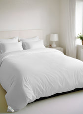6 Piece Duvet Cover Set 220x240cm Queen - White Stripe - Cotton Home