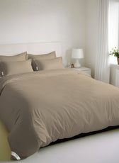 6 Piece Duvet Cover Set 220x240cm Queen - Light Brown Stripe - Cotton Home