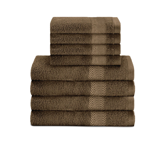 Cotton Face Towel and Hand Towel 8 Piece Set-Soft Feel, Quick Dry, Highly Absorbent Durable Towels - Cotton Home