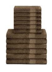 Cotton Face Towel and Hand Towel 12 Piece Set-Soft Feel, Quick Dry, Highly Absorbent Durable Towels - Cotton Home