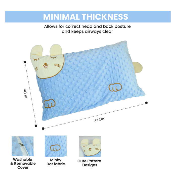 Skin Friendly Velvet Kids Pillow Blue