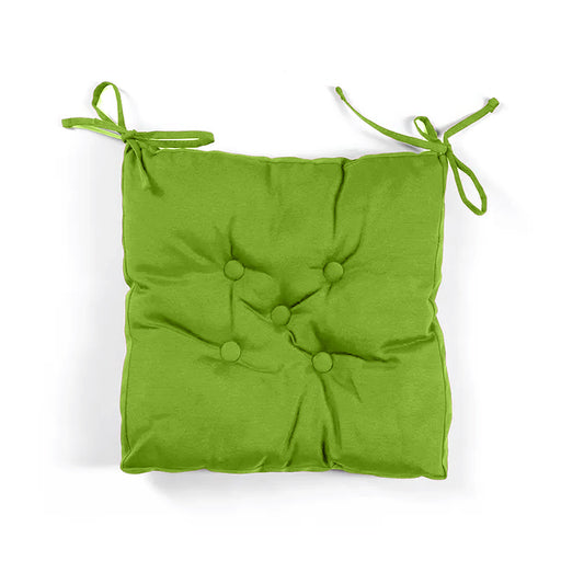 Premium Green Chair Pads with Ties suitable for Dining Room For Indoor Outdoor Garden Patio Kitchen Office Chairs - Cotton Home
