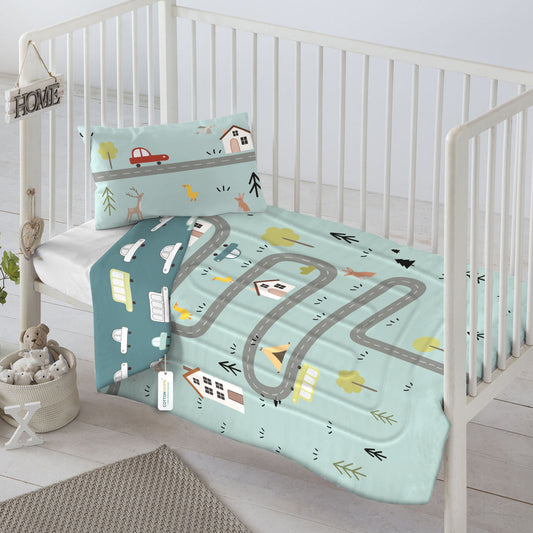 3Piece Baby Crib Comforter Set 90x120 Cotton Comforter, Filled Pillow & Pillow Cover – Dream Home