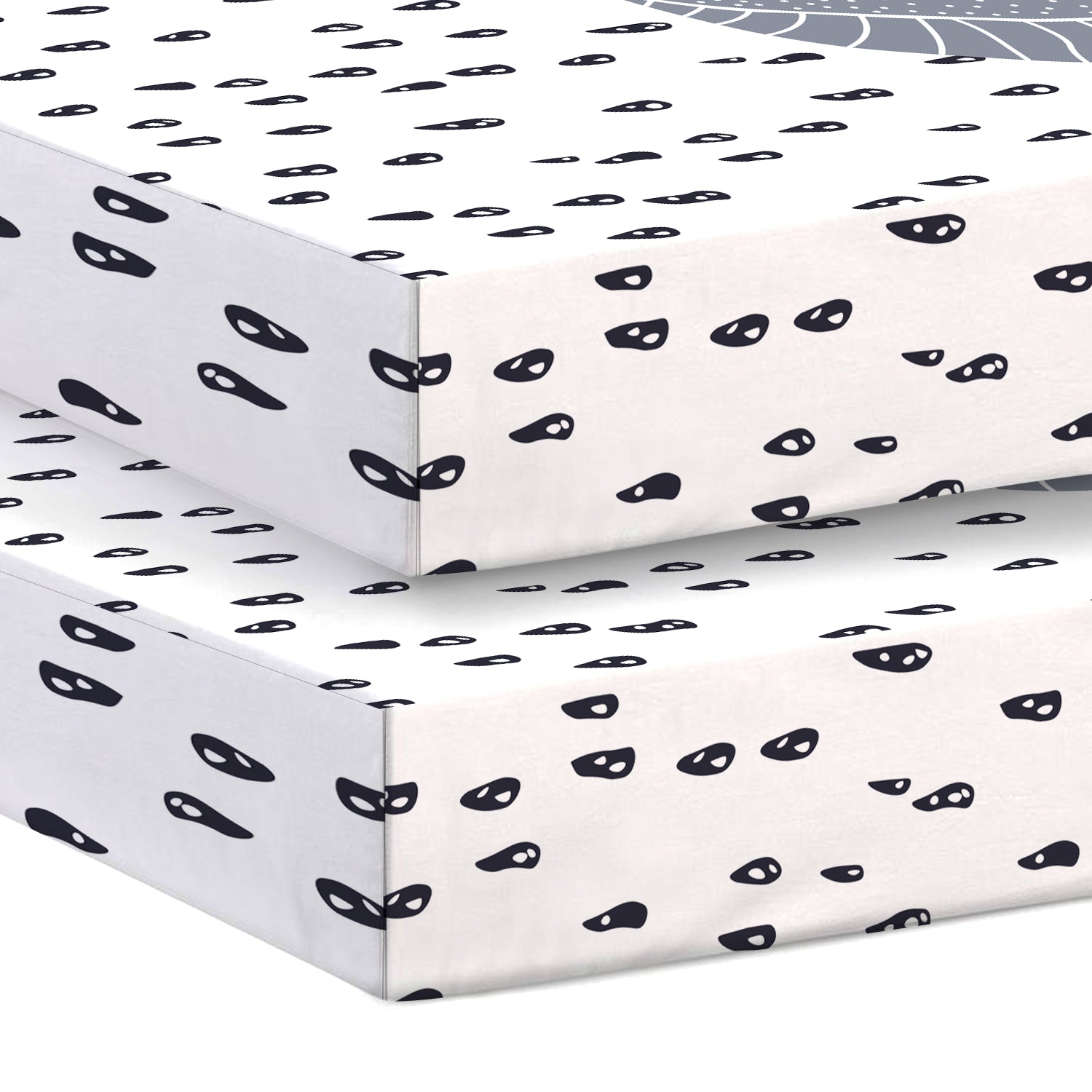 Premium Cotton 3-Piece Baby Crib Bedding Set (120x60 cm) Fitted Baby Mattress Sheets and Protector Shelly Rains