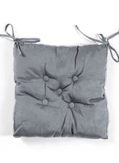 Premium Grey Chair Pads with Ties suitable for Dining Room For Indoor Outdoor Garden Patio Kitchen Office Chairs - Cotton Home