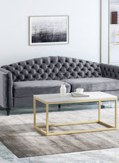 Nova 3-Seater Velvet Sofa with Square Arms – L220cm x W60cm x H85cm, Grey Comfortable & Stylish Sofa for Living Room - Cotton Home