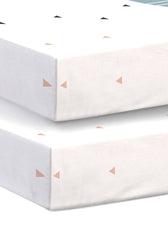 Premium Cotton 3-Piece Baby Crib Bedding Set (120x60 cm) Fitted Baby Mattress Sheets and Protector Dream Night