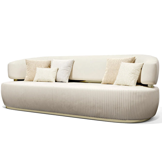 Nova 3-Seater Velvet Sofa in  – Luxurious Comfort, L230cm x W110cm x H86cm - Cotton Home