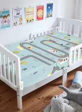 Premium Cotton 3-Piece Baby Crib Bedding Set (120x60 cm) Fitted Baby Mattress Sheets and Protector Dream Home