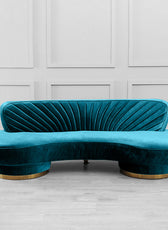 Northpol 3 Seater Velvet Sofa in - Elegant Comfort 242cm x 100cm x 78cm - Cotton Home