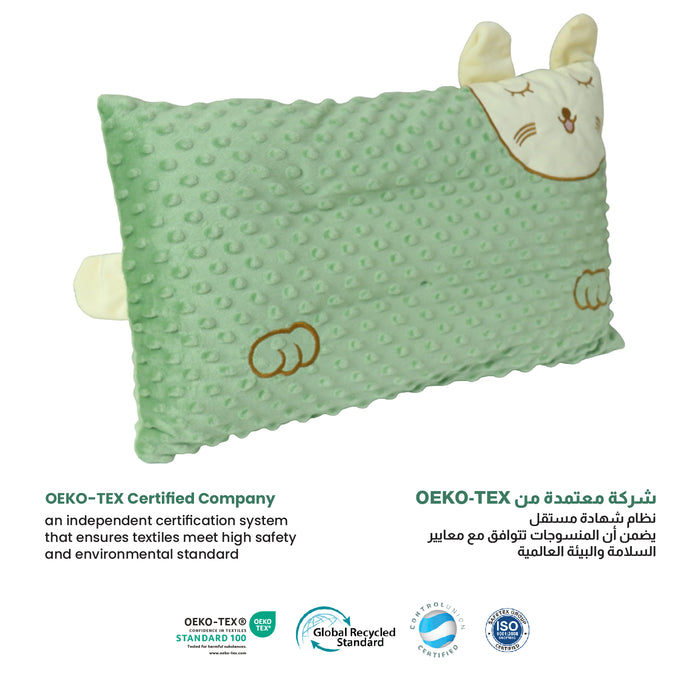 Skin Friendly Velvet Kids Pillow Green