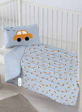 3Piece Baby Crib Comforter Set 90x120 Cotton Comforter, Filled Pillow & Pillow Cover – Little Cars